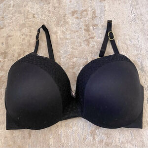 Victoria’s Secret Incredible Perfect Shape Solid Black Underwired Bra: 34DD
